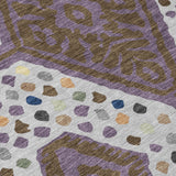 3' X 5' Plum And Eggplant Tribal Washable Indoor Outdoor Area Rug
