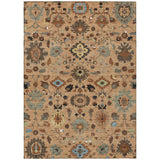 3' X 5' Copper And Brown Floral Medallion Washable Indoor Outdoor Area Rug