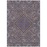 8' X 10' Plum And Eggplant Medallion Washable Indoor Outdoor Area Rug