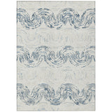 5' X 8' Ivory And Beige Abstract Washable Indoor Outdoor Area Rug