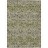 3' X 5' Sage And Olive Green Abstract Washable Indoor Outdoor Area Rug