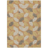 3' X 5' Copper And Gold Geometric Washable Indoor Outdoor Area Rug