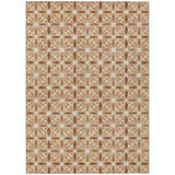 3' X 5' Copper And Gold Geometric Washable Indoor Outdoor Area Rug