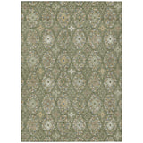 5' X 8' Sage And Green Geometric Washable Indoor Outdoor Area Rug