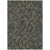 3' X 5' Black And Beige Abstract Washable Indoor Outdoor Area Rug