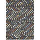 3' X 5' Charcoal And Green Abstract Washable Indoor Outdoor Area Rug