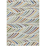 3' X 5' Ivory And Sage Abstract Washable Indoor Outdoor Area Rug