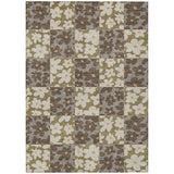 3' X 5' Chocolate And Brown Floral Washable Indoor Outdoor Area Rug