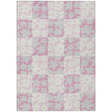 3' X 5' Pink And Gray Floral Washable Indoor Outdoor Area Rug