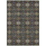 3' X 5' Black And Charcoal Geometric Washable Indoor Outdoor Area Rug