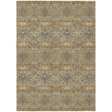 8' X 10' Gold And Copper Geometric Washable Indoor Outdoor Area Rug