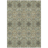 3' X 5' Green And Teal Blue Geometric Washable Indoor Outdoor Area Rug