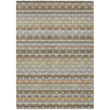 3' X 5' Chocolate And Beige Damask Washable Indoor Outdoor Area Rug