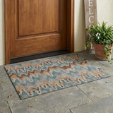 3' X 5' Silver And Copper Abstract Washable Indoor Outdoor Area Rug