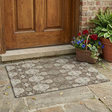 3' X 5' Chocolate And Brown Floral Washable Indoor Outdoor Area Rug
