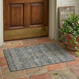 3' X 5' Gray And Silver Floral Medallion Washable Indoor Outdoor Area Rug