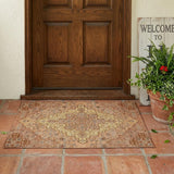 3' X 5' Copper And Gold Medallion Washable Indoor Outdoor Area Rug