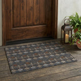 3' X 5' Black And Charcoal Geometric Washable Indoor Outdoor Area Rug