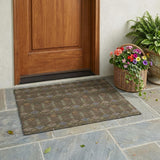 3' X 5' Chocolate And Brown Geometric Washable Indoor Outdoor Area Rug