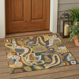 3' X 5' Coffee And Chocolate Abstract Washable Indoor Outdoor Area Rug