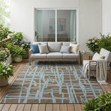 5' X 8' Chocolate And Brown Abstract Washable Indoor Outdoor Area Rug
