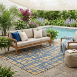 5' X 8' Gold And Copper Abstract Washable Indoor Outdoor Area Rug