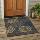 3' X 5' Black And Charcoal Geometric Washable Indoor Outdoor Area Rug