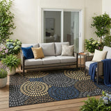 5' X 8' Black And Charcoal Geometric Washable Indoor Outdoor Area Rug
