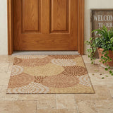 3' X 5' Copper And Orange Geometric Washable Indoor Outdoor Area Rug