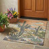 3' X 5' Copper And Purple Trees Washable Indoor Outdoor Area Rug