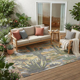 5' X 8' Copper And Purple Trees Washable Indoor Outdoor Area Rug
