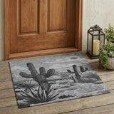 3' X 5' Gray And Charcoal Trees Washable Indoor Outdoor Area Rug
