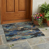 3' X 5' Black And Charcoal Abstract Washable Indoor Outdoor Area Rug