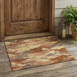 3' X 5' Orange And Copper Abstract Washable Indoor Outdoor Area Rug