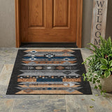 3' X 5' Black And Copper Geometric Washable Indoor Outdoor Area Rug