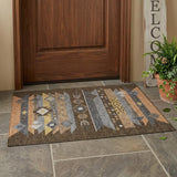 3' X 5' Chocolate And Copper Geometric Washable Indoor Outdoor Area Rug