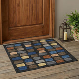 3' X 5' Black And Charcoal Geometric Washable Indoor Outdoor Area Rug
