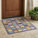 3' X 5' Purple And Plum Geometric Washable Indoor Outdoor Area Rug