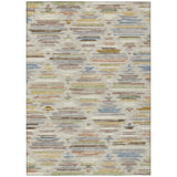 3' X 5' Beige And Ivory Southwestern Washable Indoor Outdoor Area Rug