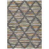 3' X 5' Charcoal And Gray Southwestern Washable Indoor Outdoor Area Rug