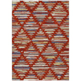 8' X 10' Red And Ivory Southwestern Washable Indoor Outdoor Area Rug