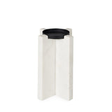 8" White Marble Tabletop Candle Holder