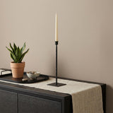 12" Black Metal Floor Taper Candlestick