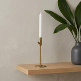 10" Antiqued Brass Metal Tabletop Taper Candlestick