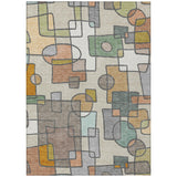 3' X 5' Beige And Copper Geometric Washable Indoor Outdoor Area Rug