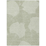 5' X 8' Green And Ivory Floral Washable Indoor Outdoor Area Rug