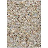3' X 5' Beige And Gray Geometric Washable Indoor Outdoor Area Rug