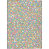 3' X 5' Mint Green And Ivory Geometric Washable Indoor Outdoor Area Rug