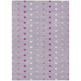 3' X 5' Lavender And Pink Geometric Washable Indoor Outdoor Area Rug