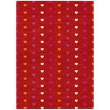 5' X 8' Red And Ivory Geometric Washable Indoor Outdoor Area Rug